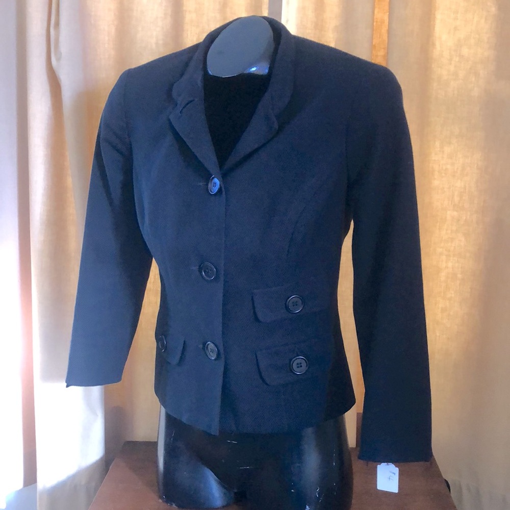 $495 Trina Turk Palms Springs Black cotton jacket women’s size 2